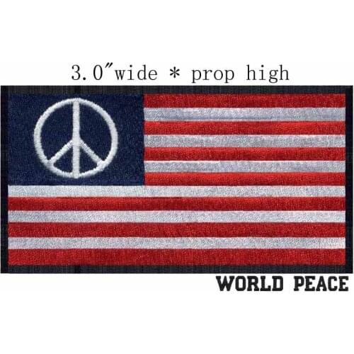 United States Peace Flag 3" wide embroidery patch for iron on backing/for clothes/ribbon embroidery