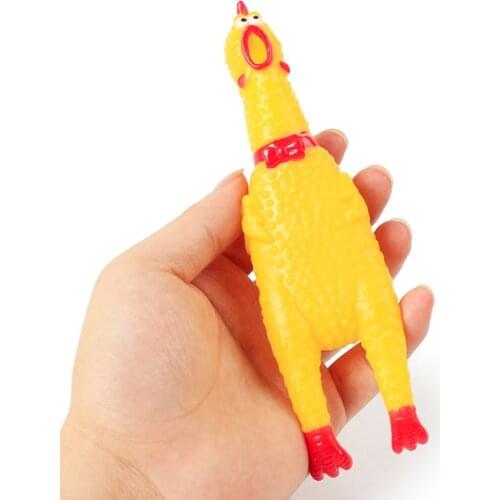 Squeeze Screaming Chicken Yellow Rubber Squaking Chicken Toy Novelty Durable Rubber Chicken Perfect Gift For Kids And Dogs