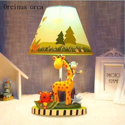 Creative cartoon giraffe desk lamp boy bedroom childrens room lamp modern simple and lovely animal table lamp free shipping