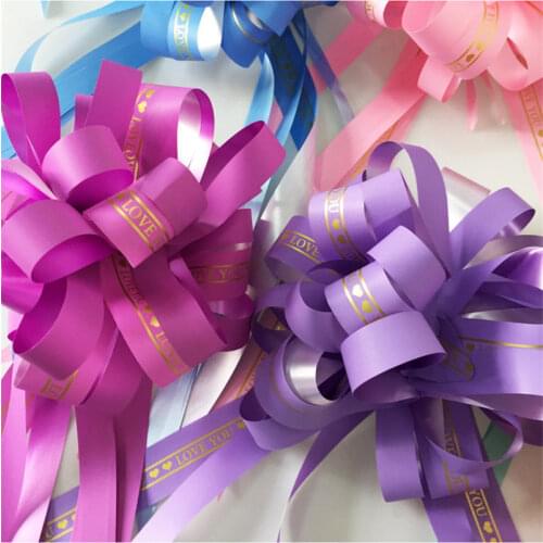 5/10/20pcs wedding car decoration flower Pull Bow Ribbons Gift Birthday Party Supplies Home Decoration DIY Pull Flower Ribbons