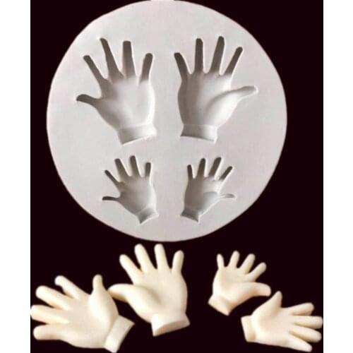 M157 3D DIY four hands shape findant silicone mold kitchen utensils wedding chocolate cake decorating tools
