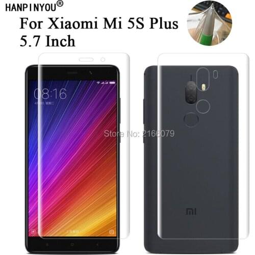 For Xiaomi Mi 5S Plus 5.7" Soft TPU Front Back Full Cover Screen Protector Transparent Protective Film + Clean Tools