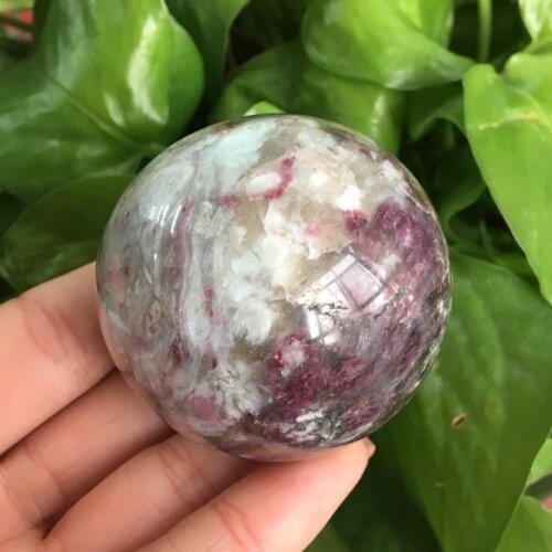 Natural Red tourmaline sphere rubellite crystal ball For Decoration Free shipping