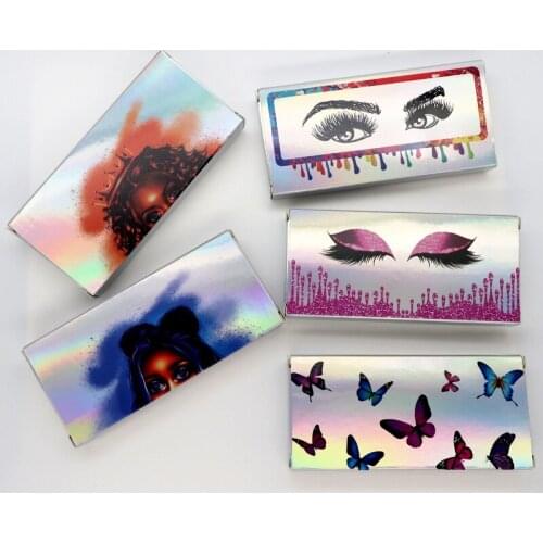 Newest 50/100pcs Carton Paper Packing Box for 25mm Long EyeLash Wholesale Bulk Cheap Pretty Lashes Storage Packaging
