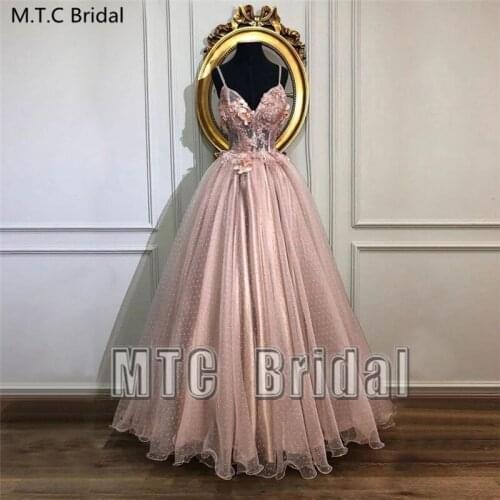 Dusty Pink Dot Tulle Evening Dress Backless Illusion Sexy Formal Dresses For Women Plus Size Special Occasion Party Gowns