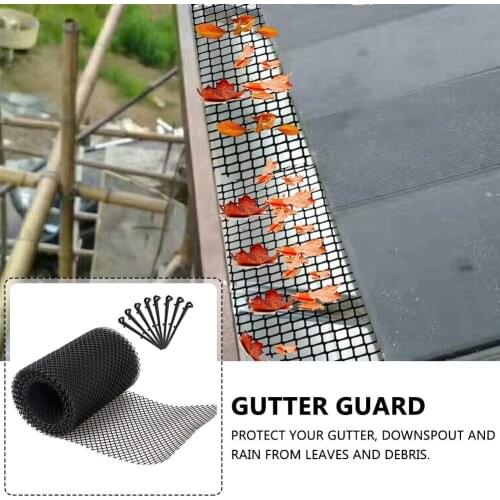 Gutter Guard Mesh 20 Ft X 6In Black Plastic Gutters Cover gutter leaf guard Easy Install