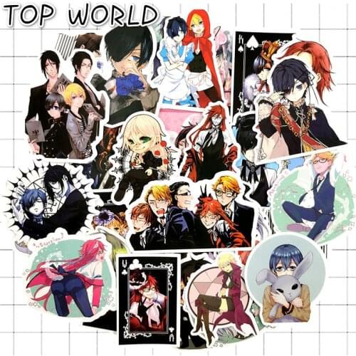10/50Pcs Japan Anime Black Butler Sticker For Guitar Suitcase Fridge Laptop Poster Stickers Waterproof Skateboard Sticker