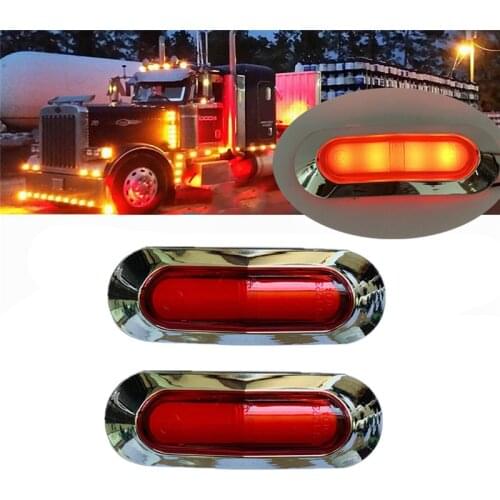 2PCS Red 4 LED Truck Side Marker Light Clearance Lamp Trailer 12/24v Indicator Light LED Lights Truck Trailer LED Lighting