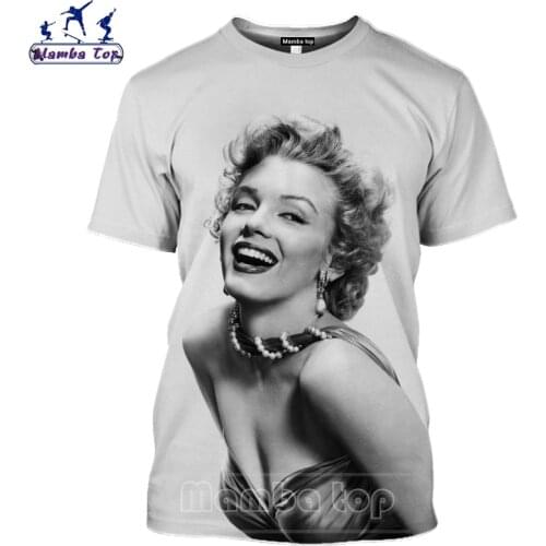 Mamba Top 3D Print Sexy Model Marilyn Monroe T Shirt Men Summer Harajuku Short Sleeve Women Tshirt Charming Celebrity Streetwear