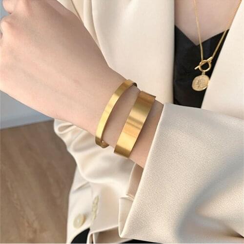 Hip Pop Vintage Metal Punk Cross Classic Gold Open Design Finger High Quality Steel Titanium Bracelet for Women Men Jewelry