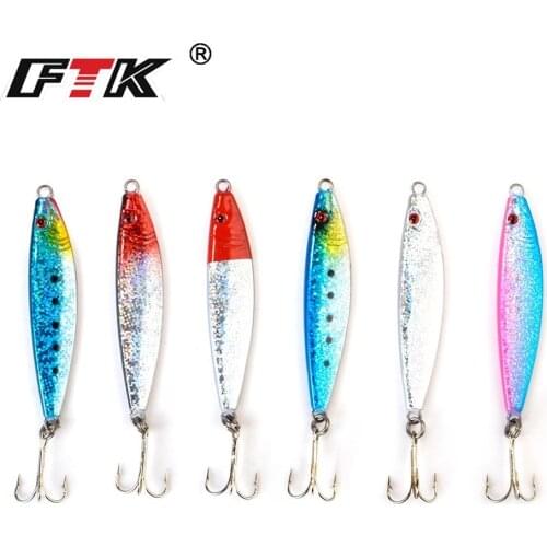 FTK Hard Metal Micro Jig Fishing Bait Wobblers 15g 20g 25g 30g 35g 40g 60g 80g 6.5cm-11cm Swimbait Slow Jigging Sea Fishing Lure