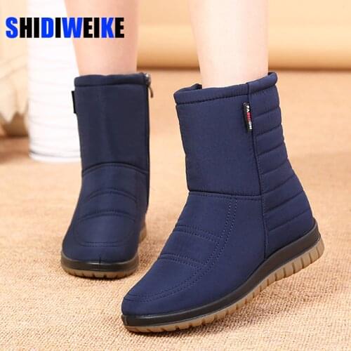 Winter Women Snow Boots Ladies Waterproof Warm Ankle Boots Wedges Platform Plush Shoes female Botas Mujer Zapatos size 43 AC232