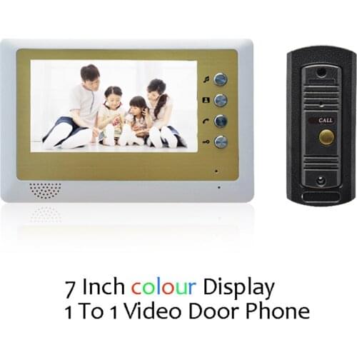 1 set) Home use 1 to 1 Video door phone smart home system Video intercom waterproof camera 7 inch color monitor free shipping