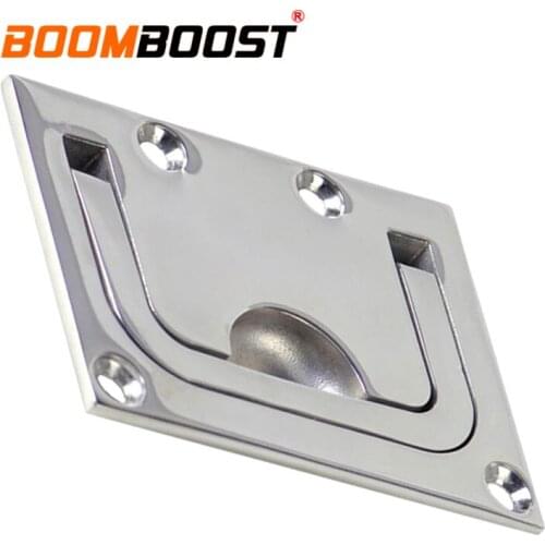 1Pc 316 Stainless Steel Boat Marine Flush Hatch Locker Square Buckle Silver For Marine Yacht Cabinet Lift Pull Handle Hardware