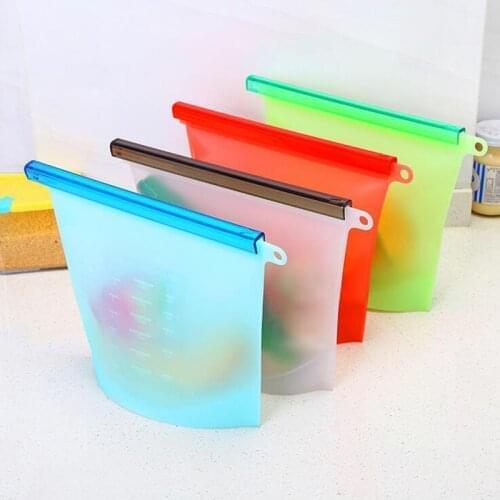 1500ml Silicone Reusable Bag Food Storage Bags 4 Packs for Keep Fresh Containers Freeze