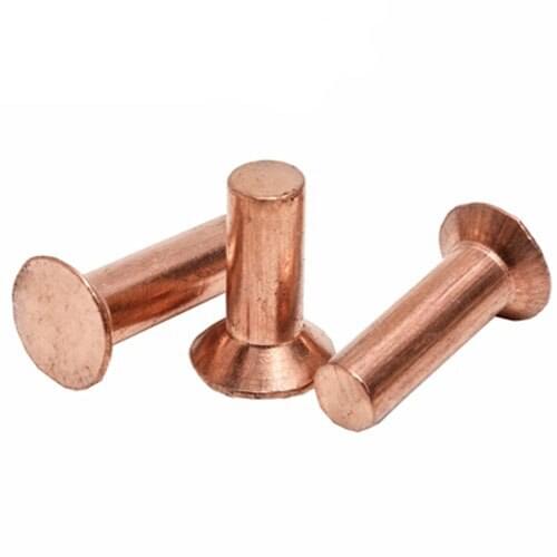 30pcs M3 Copper Countersunk head Cu rivet Flat cone rivets GB869 5mm-25mm Length