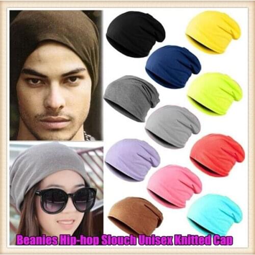 400pcs! Men&Women Beanie Top Quality Solid Color Hip-hop Slouch Unisex Knitted Cap Spring&Winter Snap Slouch Skullies Bonnet Hat