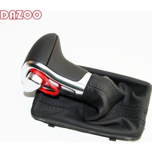 4GD713139 Chrome Gear Shift Knob Black Leather Gaiter Boot AT LHD Only For Audi A3 A4 B8 A5 A6 C6 Q5 Q7 2009 2010 2011 2012 2013