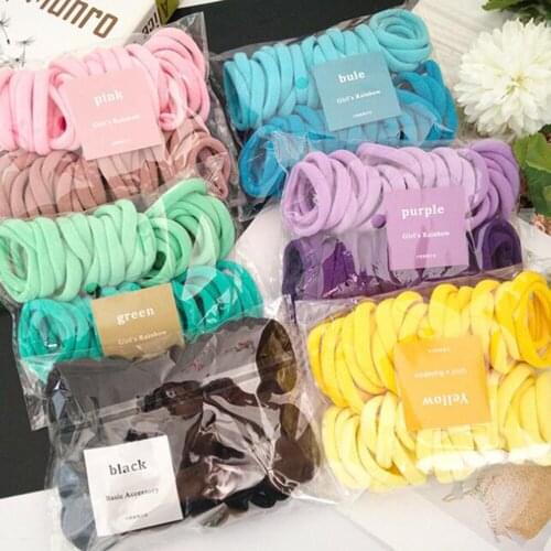 50 Pcs/Bag Children Cute Candy Cartoon Solid Elastic Hair Bands Girls Lovely Scrunchies Rubber Bands Kid Hair Accessories