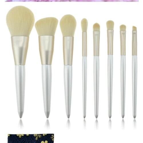 8 Pcs Makeup Brush Suit Soft Contour Powder Foundation Concealer Eyebrow Eye Shadow Highlight Blush Lips Make Up Tool Sets