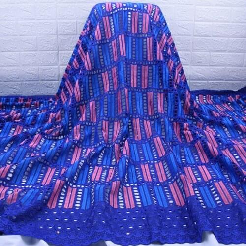 Beige Swiss Cotton Lace Fabric 2019High Quailty Nigerian Embroidered Voile Lace Colth African Lace Fabric For Wedding PartyA1773