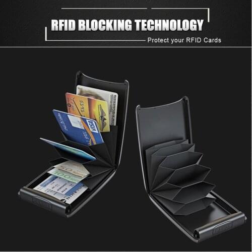 Secure RFID Deposit and Withdrawal Wallet Aluminum Metal Withdrawal Wallet ID Credit Card Holder Name Cards Case Fashion Unisex