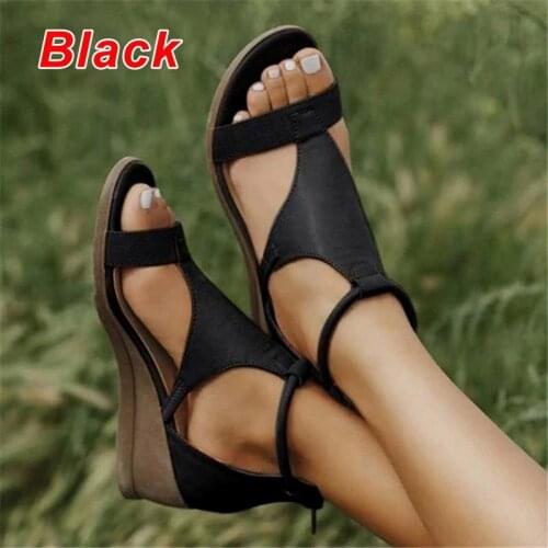 Sandals Foreign Trade Large Size Roman Style 2021 New Versatile Heightened Temperament Wedge Womens Shoes Open Toe Wholesale