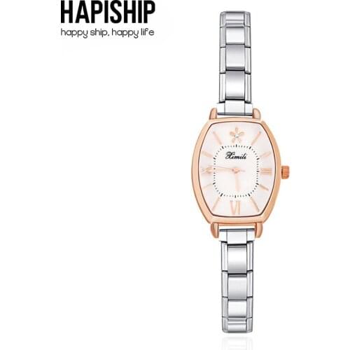 Hapiship 2021 Fashion Womens Stainless Steel Cool Rose Watch Bracelet Bangle For Party Friend Wife Birthday Jewelry Gift G130