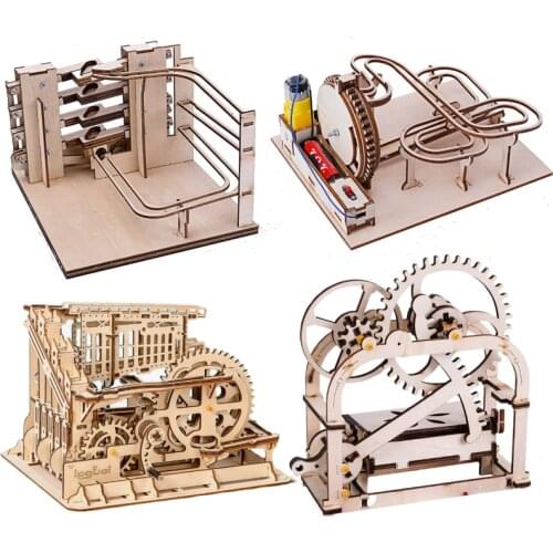 3D Wooden Jigsaw Puzzle Music Box Mechanical Transmission DIY Pen Holder Model Building Kits caja musical Toys for Kid Xmas Gift