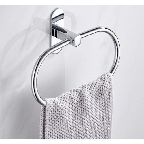 Free punch Stainless Steel Towel Ring Holder Hanger Wall Mounted For Bathroom Home