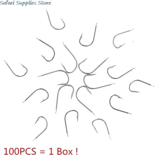 HOT SALE 100PCS 1 Box High Carbon Steel Circle Owner Fishing Hooks Freshwater Fishhook Hole Strong Carp Fish Tackle