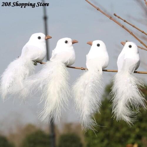 One / 2pcs 3D Artificial Simulation Bird Foam Feather Bird DIY Party Crafts Ornament Props Home Garden Decor Wedding Decoration