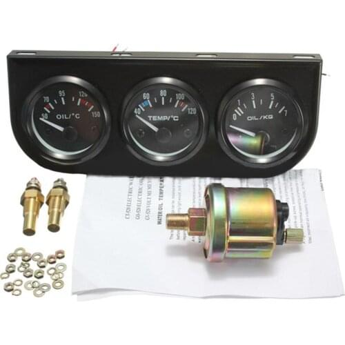 2'' 52mm 3 in 1 Water Temp Oil Temperature Meter Oil Pressure Gauge Triple Kit 1 order
