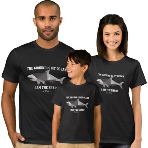 I Am The Shark Jiu Jitsu Family Matching Outfits Mom and Dad and Children Summer Vacation T- Shirt