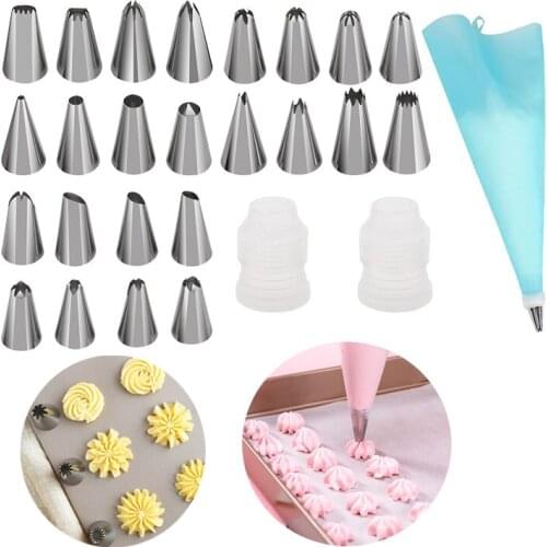 24 Head Decorating Mouth Set High Quality Stainless Steel Cake Decorating Mouth for Cake DIY Cake Decorating Tools