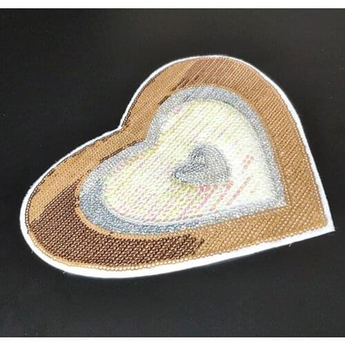 Large Heart Patches For Clothing Golden Sequins Strange Things Sequined Patch Diy Clothes Stickers Christmas 23CM Biker Badge
