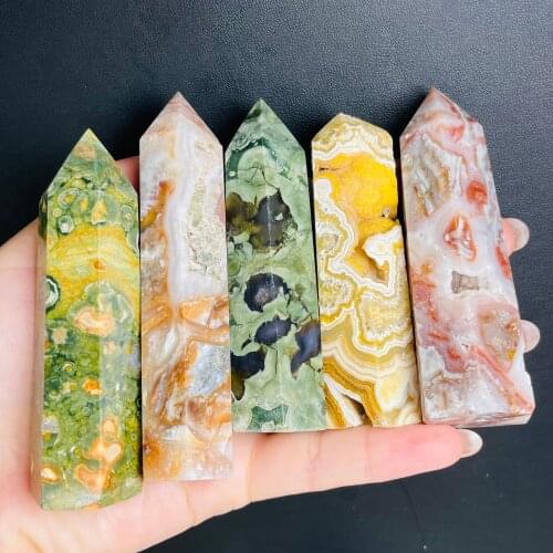 Natural Crystal Magic Wand Point Healing Hexagonal Crystal Column Ornaments