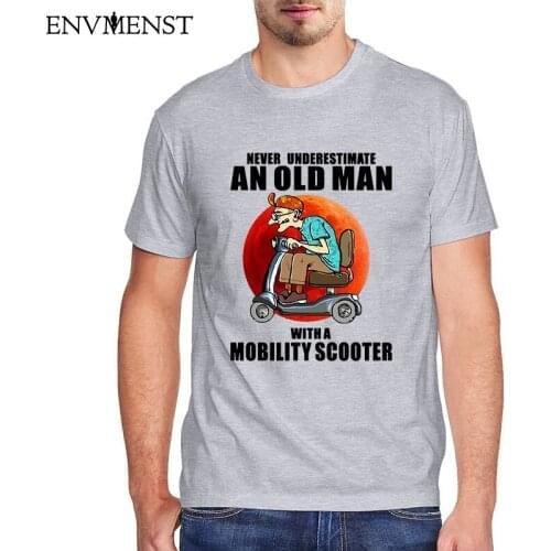 Never Underestimate An Old Man With A Mobility Scooter T-shirt mens clothing summer funny graphic tee vintage Shirt Men tops 3xl