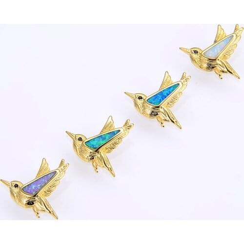 Couples type 2019 contemporary and contracted opal necklace pendant DIY accessories copper plating multicolor animal bird pendan