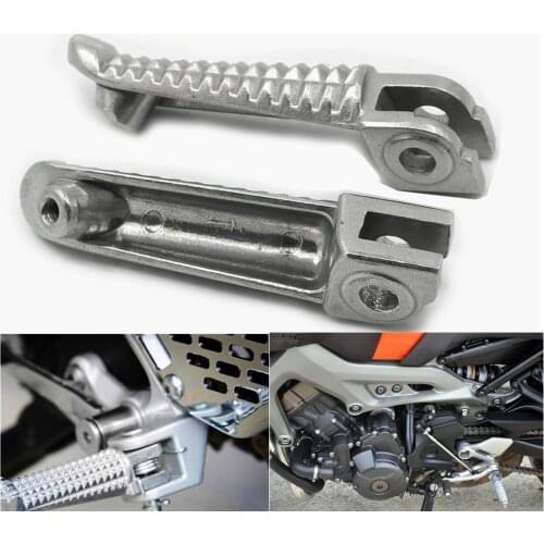 1 Pair Motorcycle Front Footpeg Foot Rest Pegs Silver For Yamaha YZF R1 R1M R6 MT-01 MT-03 FZ-03 MT-07 MT-09 YZF600 YZF1000