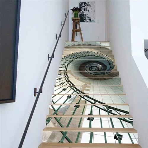PVC wallpaper Spiral staircase simple 13 pieces of DIY stair stickers, step stickers wall stickers