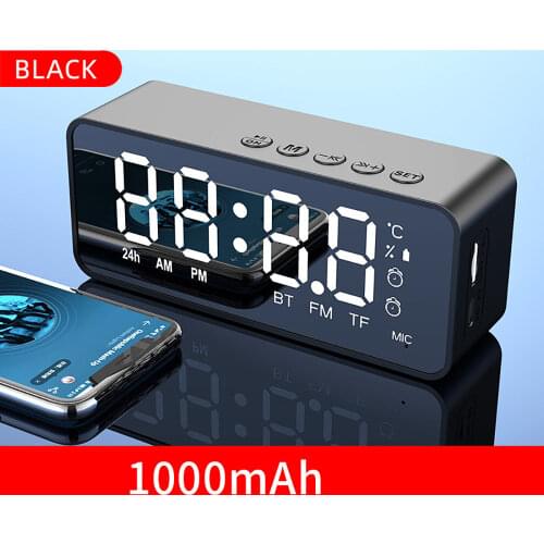 Mini Wireless Bluetooth Speaker LED Alarm Clock Mini Vehicular Audio Portable Cannon Voice Broadcast Card Instert 2021