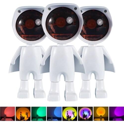 LED Rainbow Lamp Dusk Projector Lamp Touch Control Atmosphere Night Light USB Background Wall Decoration Projection Table Lamp