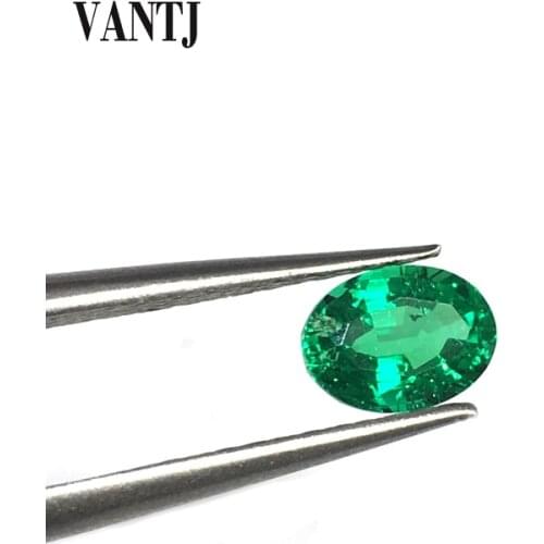 VANTJ Lab Created Emerald Loose Gemstone Hydrothermal Oval Cut Diy for Silver Gold Women Jewelry Random Delivery