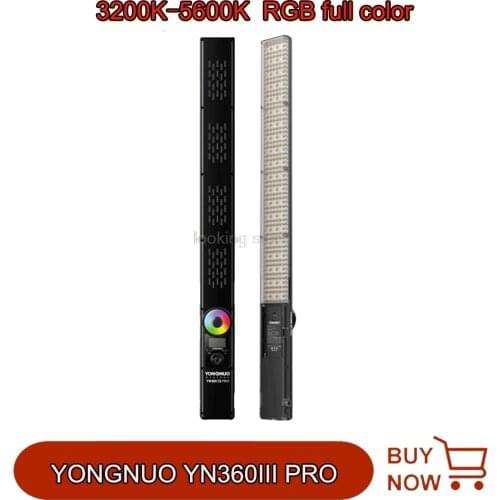 Yongnuo YN360 III Pro Handheld 3200K-5600K RGB Colorful Ice Stick LED Video Light Touch Adjusting Controlled by Phone App
