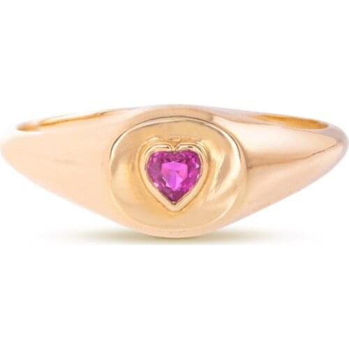 Fashion Mothers Day gift women 925 Sterling Silver finger jewelry lovely red 5A cubic zirconia cz heart Engagement vintage ring