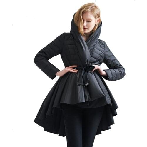 Winter new stylish skirt design down coat hooded women' fashion down jacket hooded winter down coat female EF1188