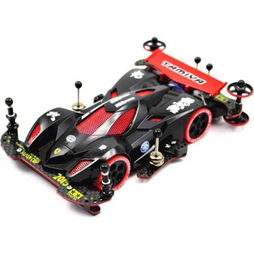 1 Set 1/32 Scale Mini 4WD Racing Car Model Upgrade Tamiya Car With MA Chassis Black Super Run