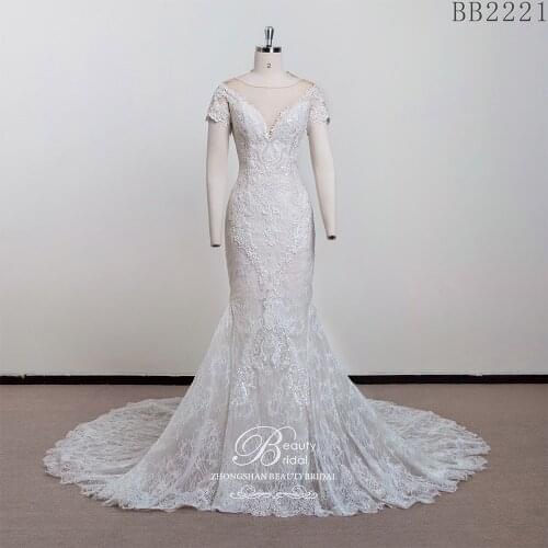 100% Real Photos Luxury 2021Wedding Dresses Flowers Mermaid and Japanes lace with sweet Vestido BB2221
