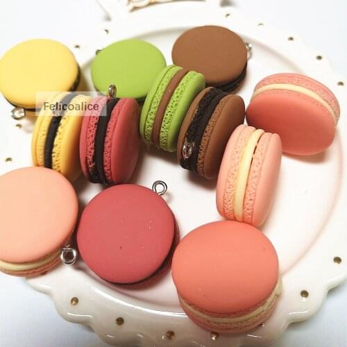 12pcs 13*23mm Resin Mini Cookies Macaron Food Model Dollhouse Kitchen Decoration Flatback Cabochons Creative Art Gift